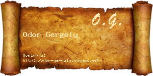 Odor Gergely névjegykártya